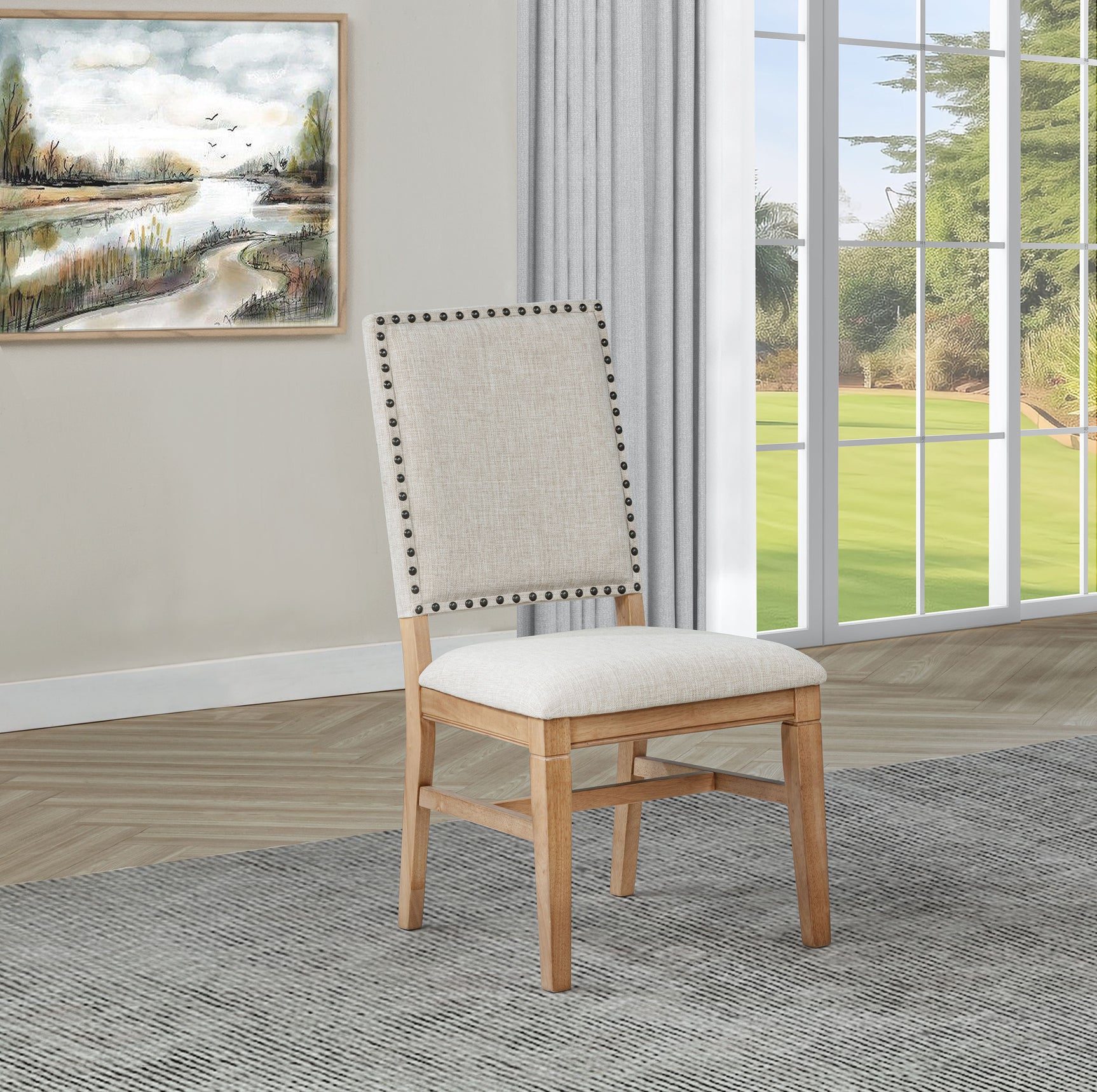 Middleton Beige Upholstered Dining Side Chair (Set of 2) - Ornate Home