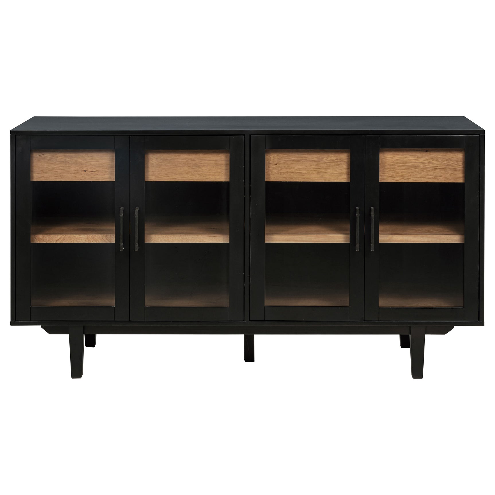Middleton Black 4-door Sideboard Server with Dual Drawers - Ornate Home