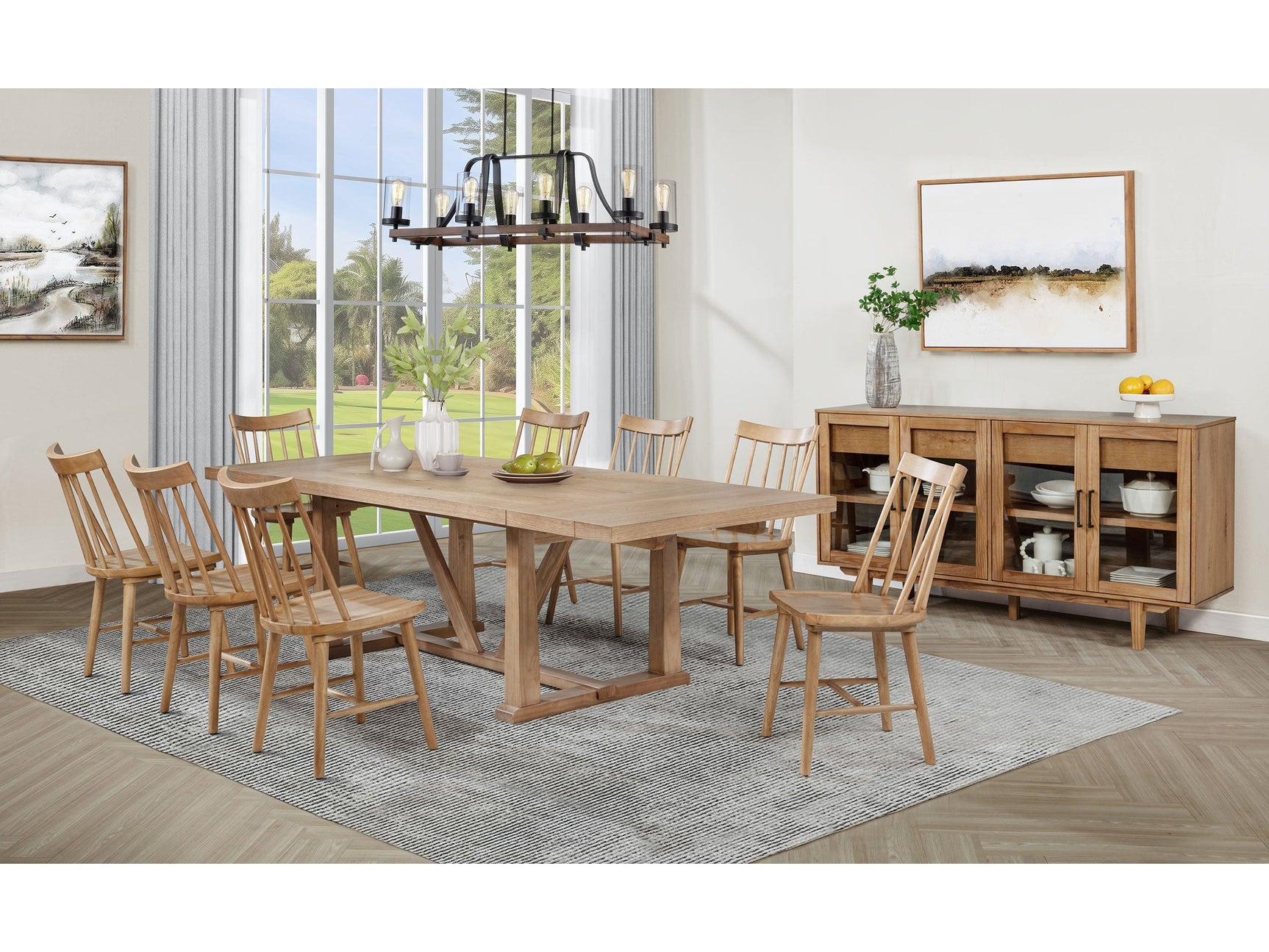 Middleton Brown and Black 10-piece Extension Leaf Dining Set - Ornate Home
