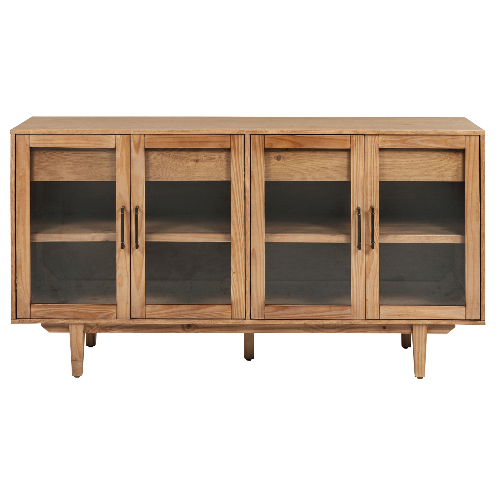 Middleton Natural 4-door Sideboard Server with Dual Drawers - Ornate Home