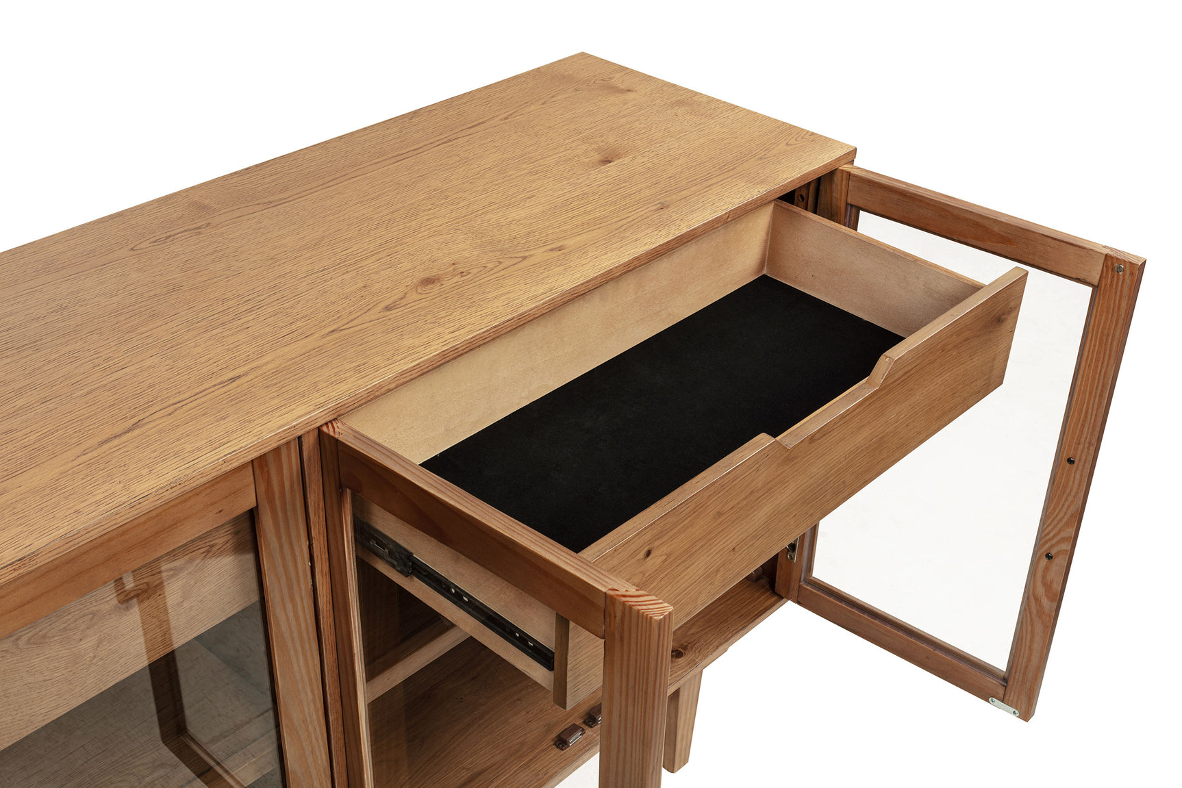 Middleton Natural 4-door Sideboard Server with Dual Drawers - Ornate Home