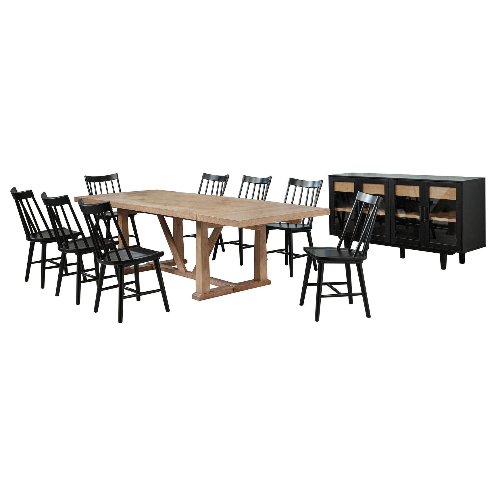 Middleton Natural Brown 10-piece Extension Leaf Dining Set - Ornate Home