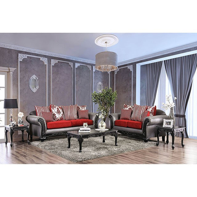 Midleton Gray/Red/Black Sofa - Ornate Home