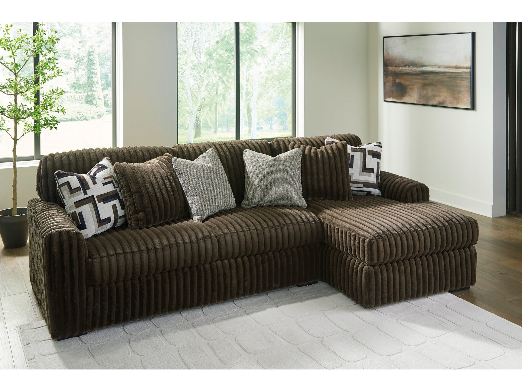 Midnight-Madness Chocolate 2-Piece RAF Sectional Sofa with Chaise (Online Special Price) - Ornate Home