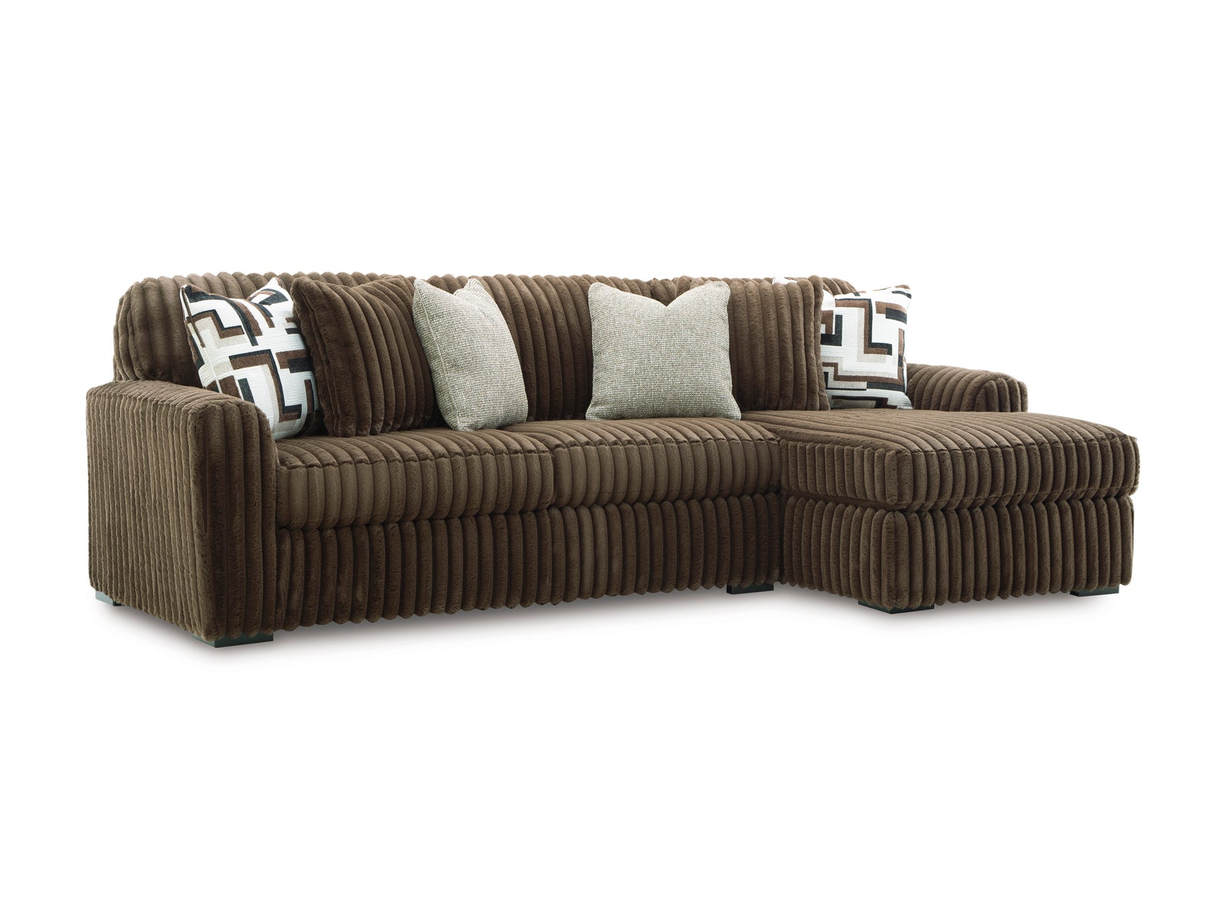 Midnight-Madness Chocolate 2-Piece RAF Sectional Sofa with Chaise - Ornate Home