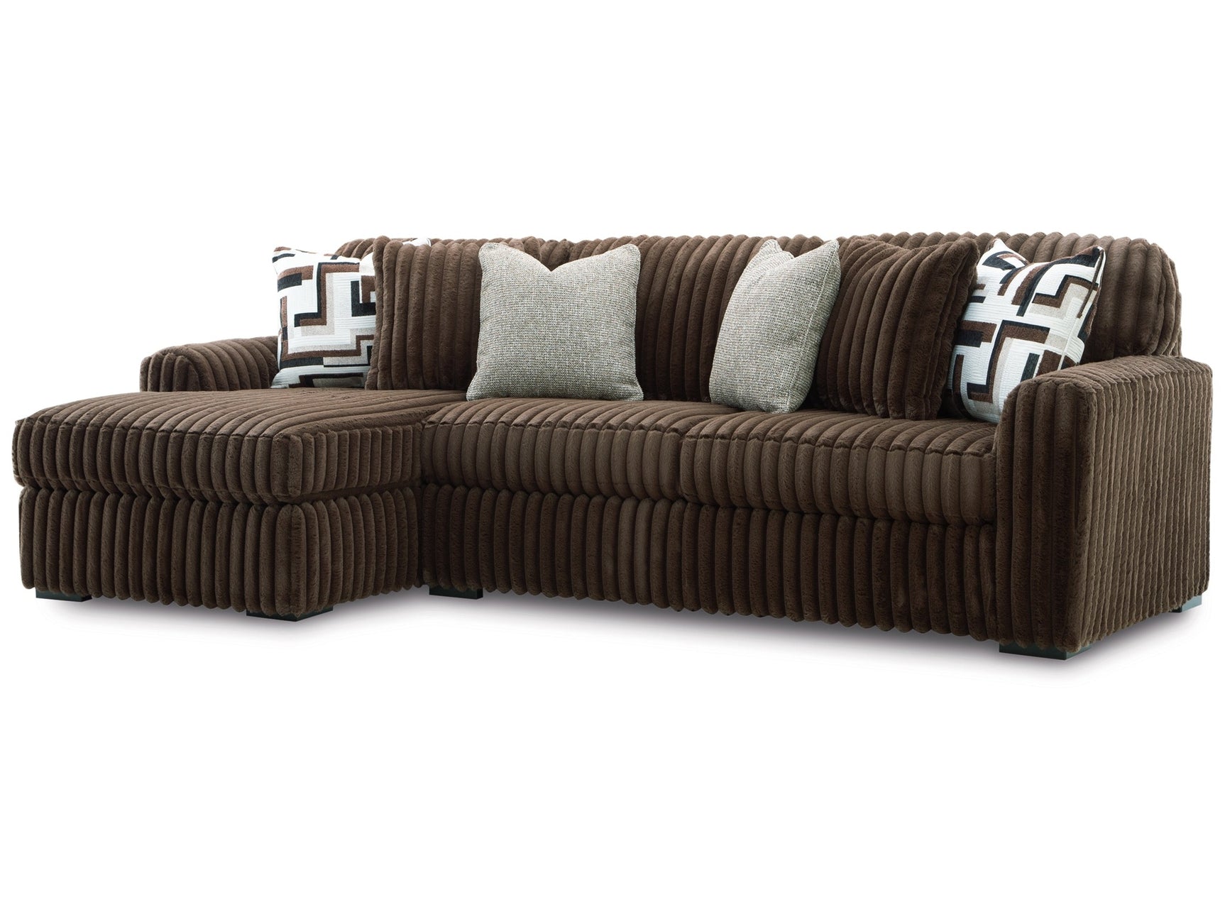 Midnight-Madness Chocolate 2-Piece Sectional Sofa with Chaise - Ornate Home