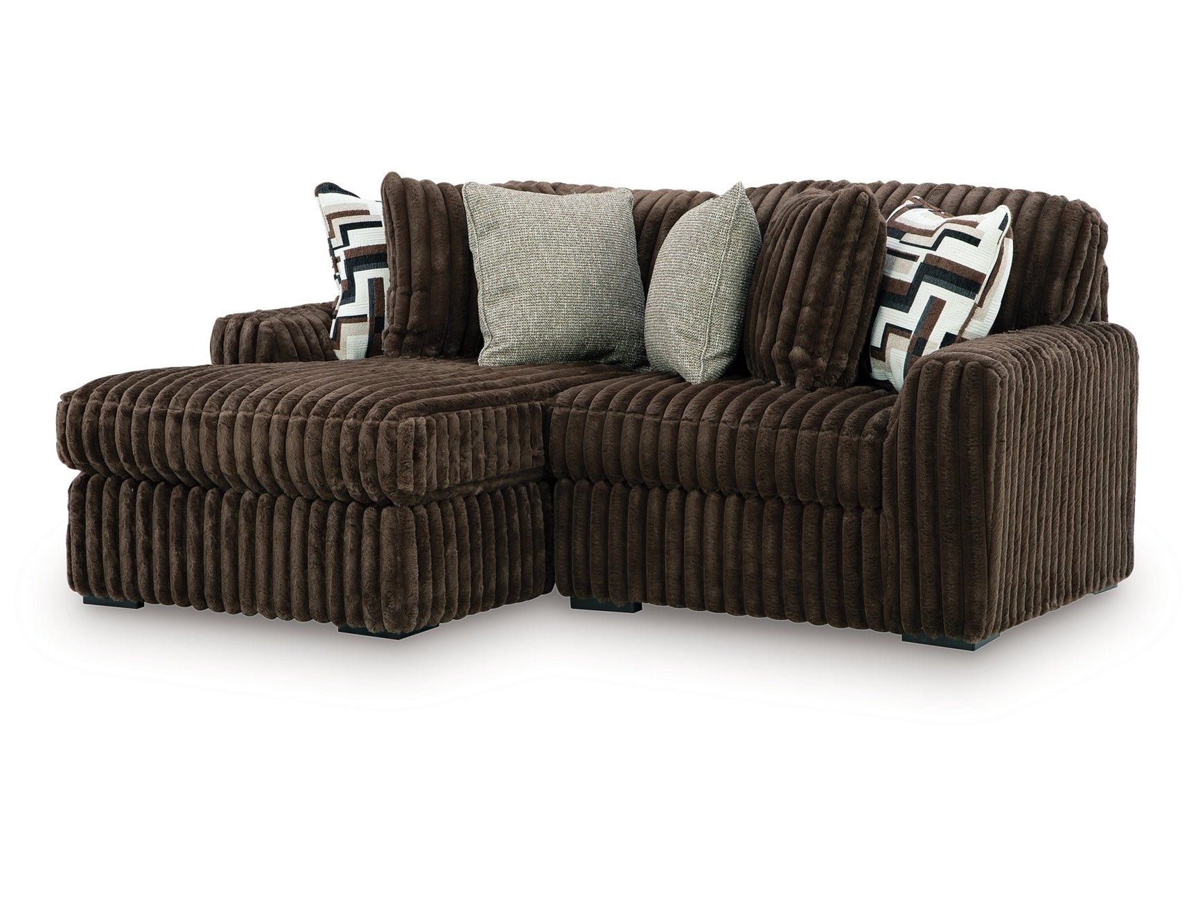 Midnight-Madness Chocolate 2-Piece Sectional with Left Chaise - Ornate Home