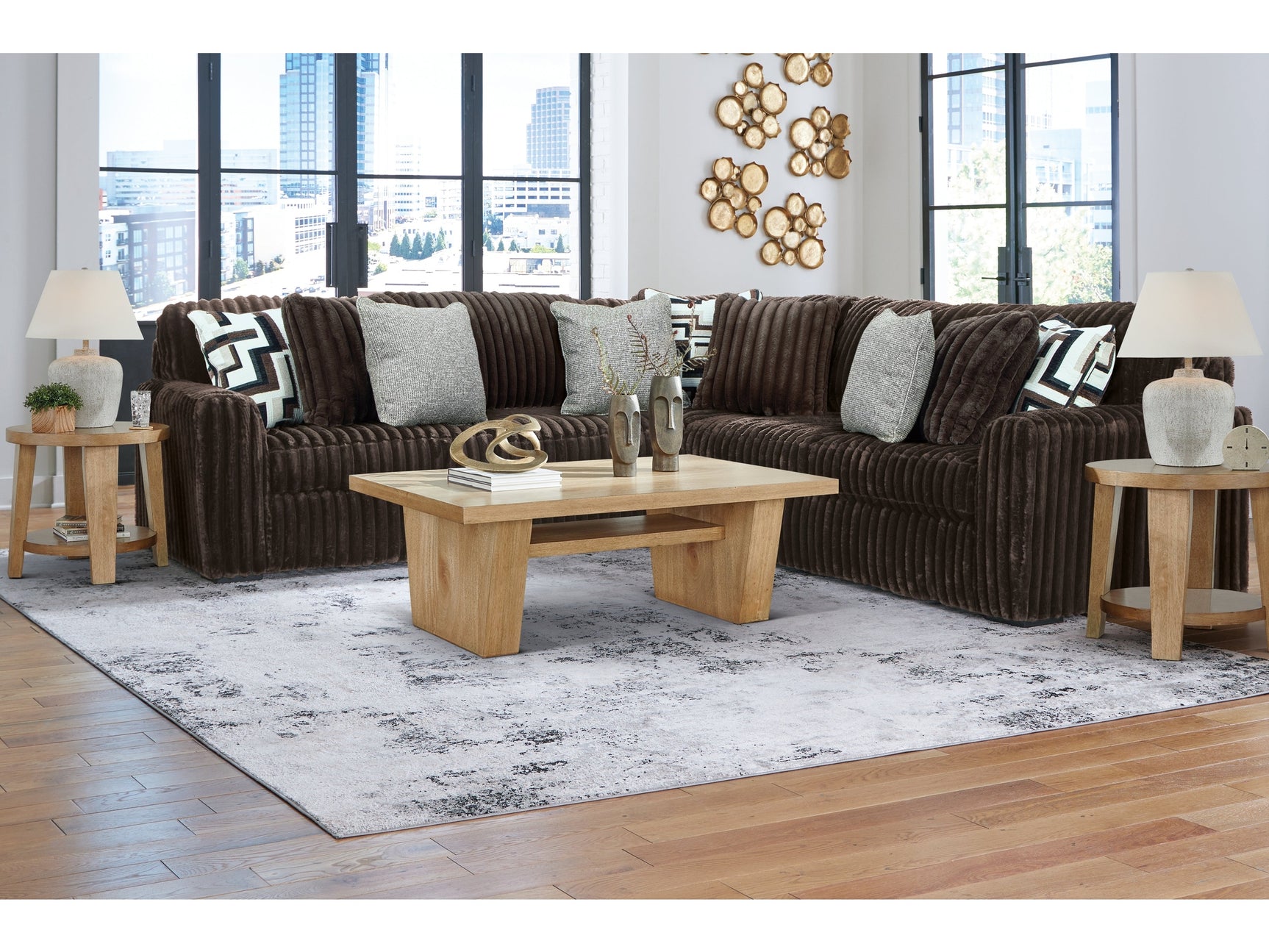Midnight-Madness Chocolate 3-Piece Sectional - Ornate Home