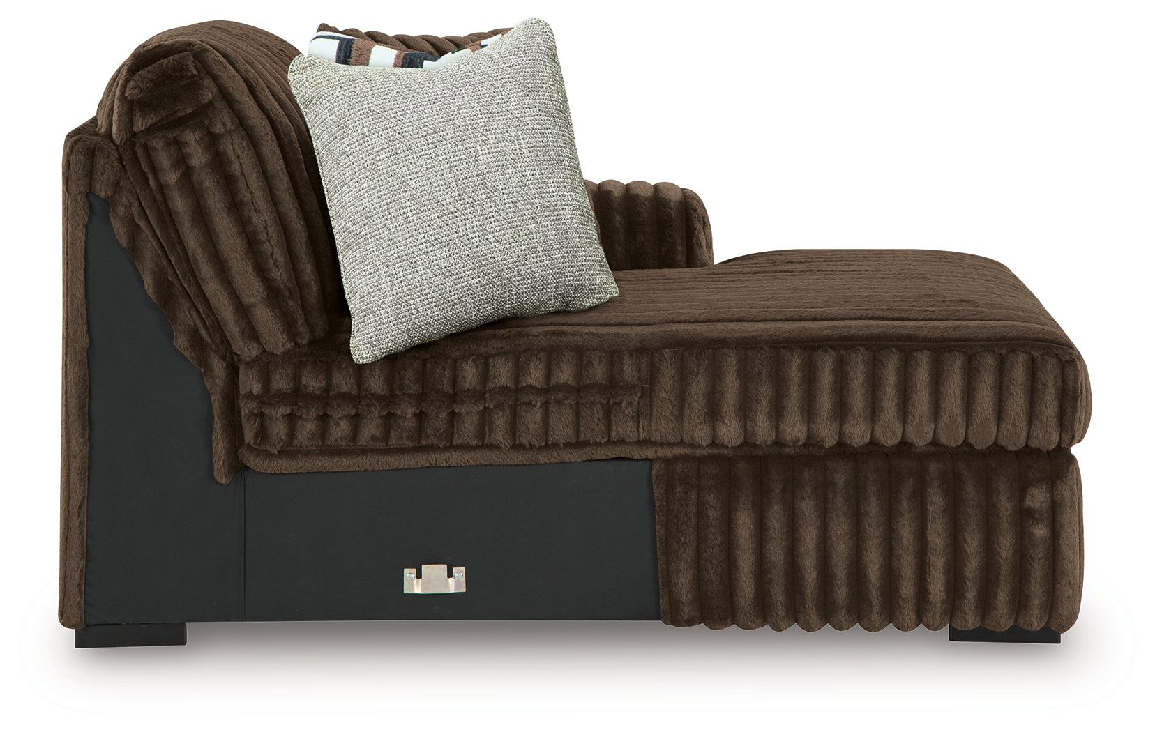 Midnight-Madness Chocolate 4-Piece Sectional and Oversized Accent Ottoman - Ornate Home