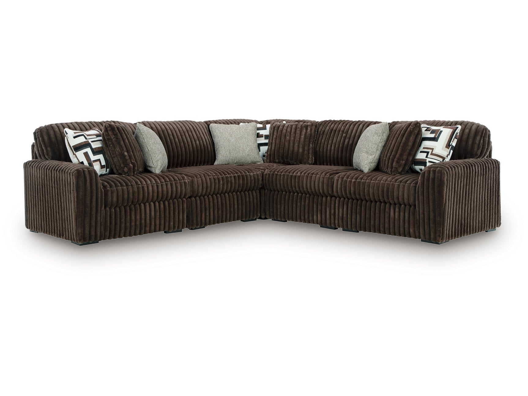 Midnight-Madness Chocolate 5-Piece Sectional - Ornate Home