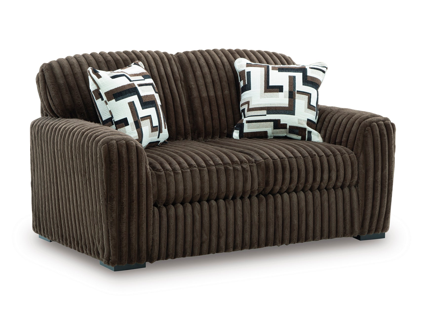 Midnight-Madness Chocolate Loveseat - Ornate Home