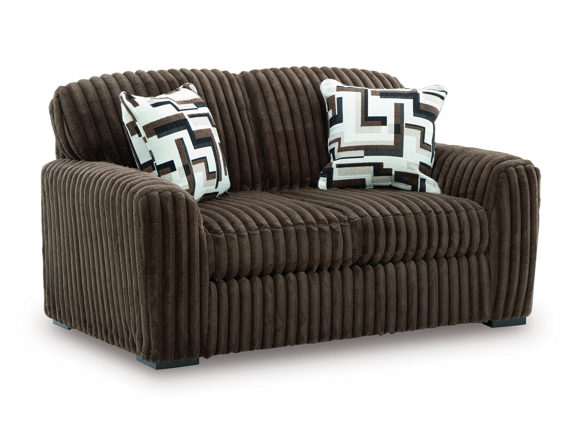 Midnight-Madness Chocolate Loveseat - Ornate Home