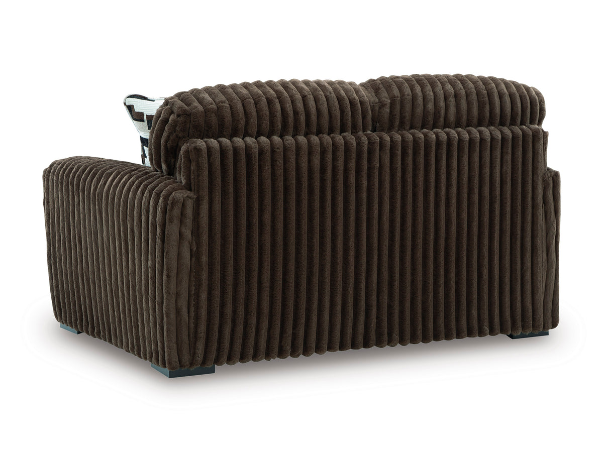 Midnight-Madness Chocolate Loveseat - Ornate Home