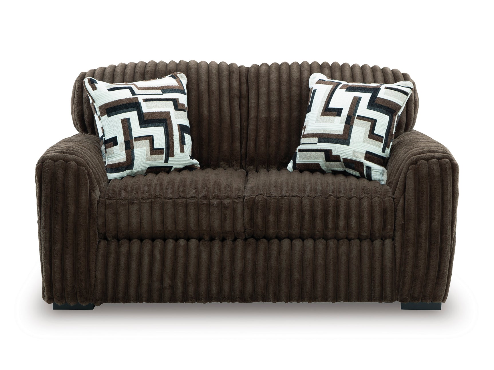 Midnight-Madness Chocolate Loveseat - Ornate Home
