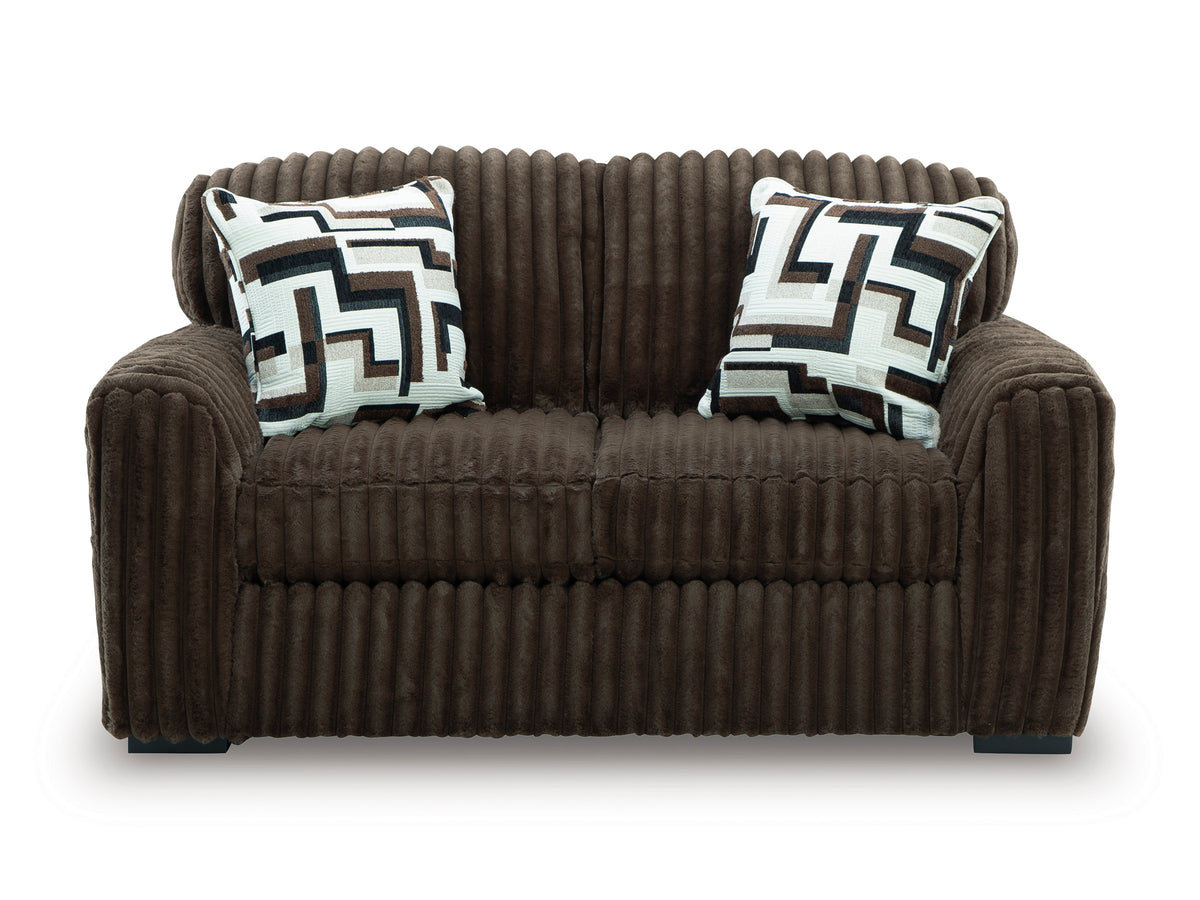 Midnight-Madness Chocolate Loveseat - Ornate Home