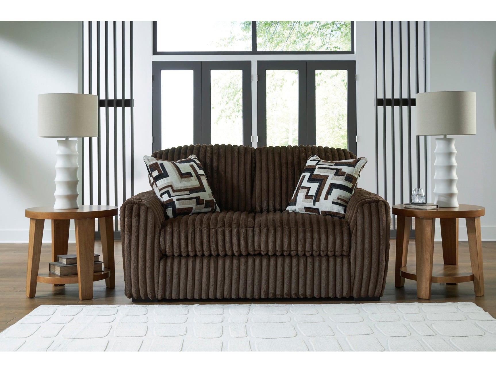 Midnight-Madness Chocolate Loveseat - Ornate Home