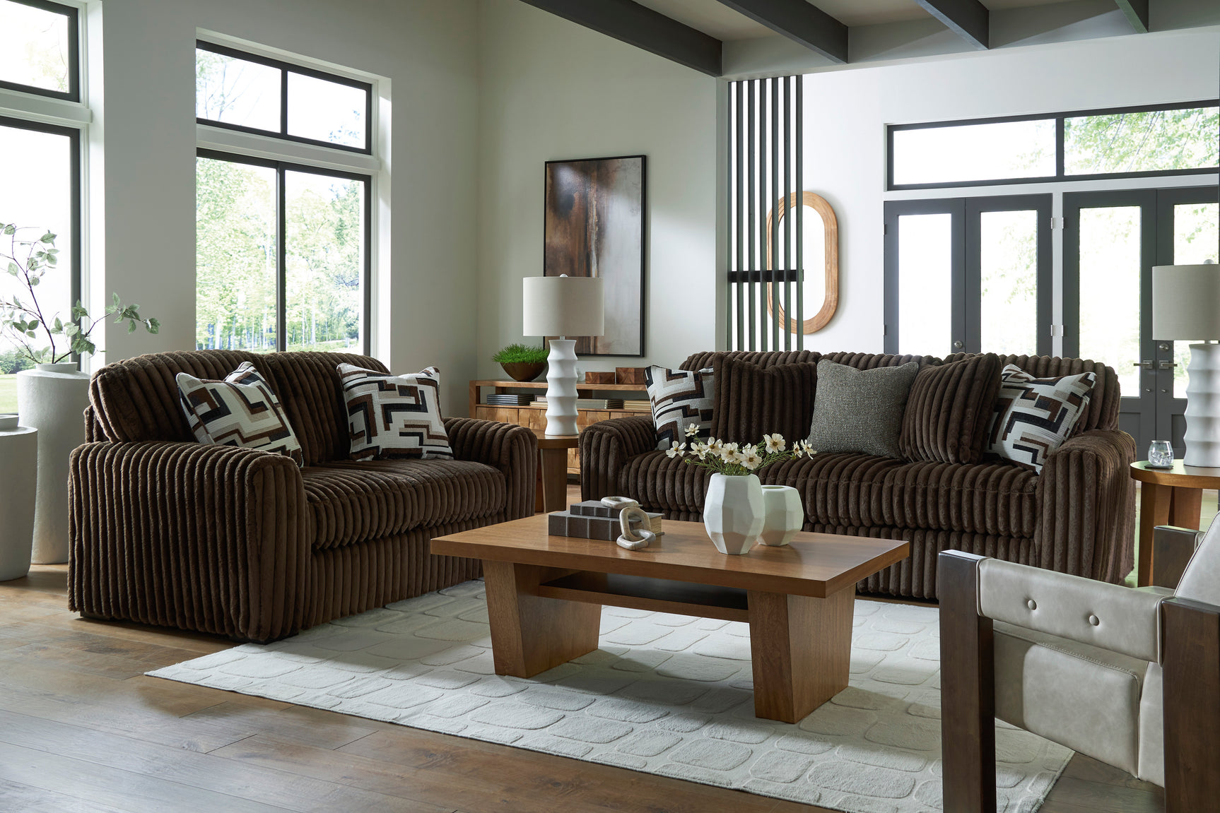 Midnight-Madness Chocolate Loveseat - Ornate Home