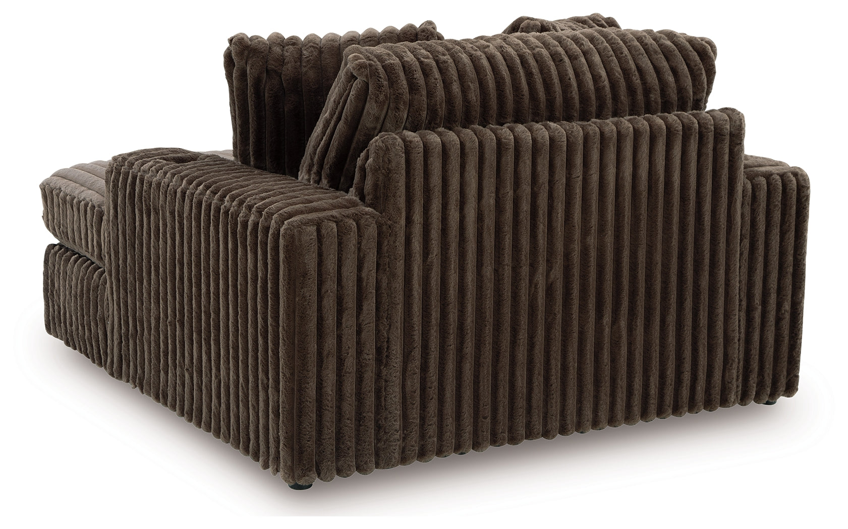 Midnight-Madness Chocolate Loveseat, Oversized Chaise and Ottoman (Online Special Price) - Ornate Home