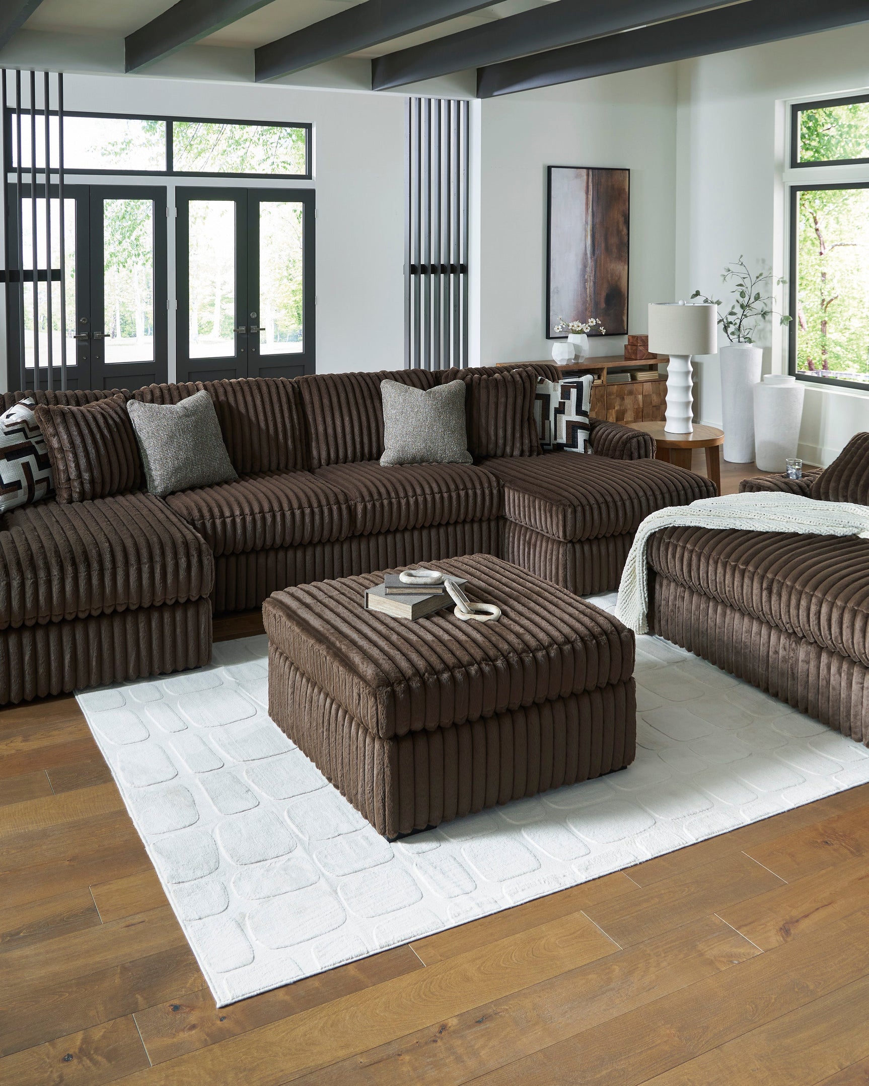 Midnight-Madness Chocolate Oversized Accent Ottoman (Online Special Price) - Ornate Home