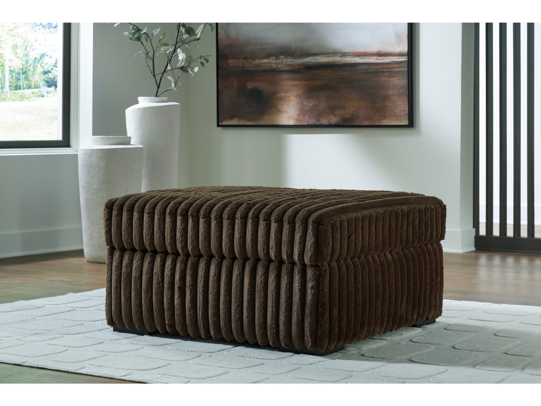 Midnight-Madness Chocolate Oversized Accent Ottoman - Ornate Home