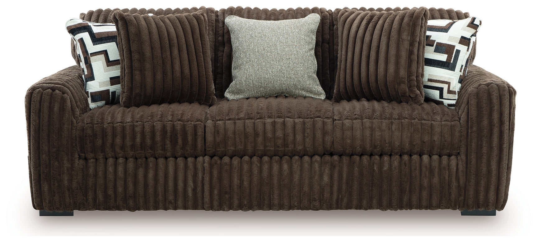 Midnight-Madness Chocolate Sofa, Loveseat and Oversized Accent Ottoman (Online Special Price) - Ornate Home