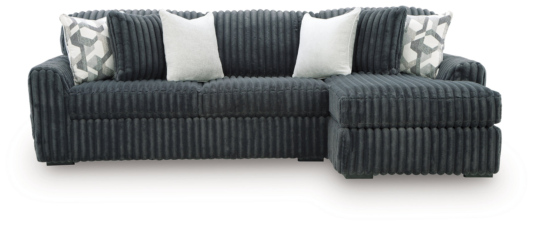 Midnight-Madness Gunmetal 2 Pc Sectional Sofa Chaise - Ornate Home