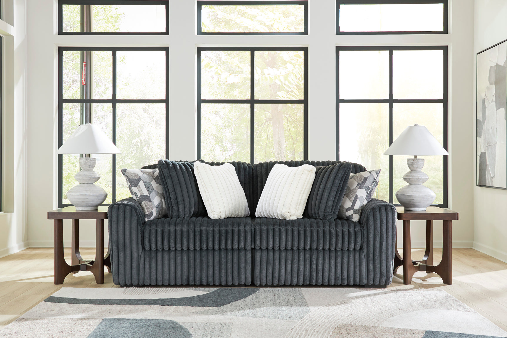 Midnight-Madness Gunmetal 2-Piece Sectional Sofa (Online Special Price)