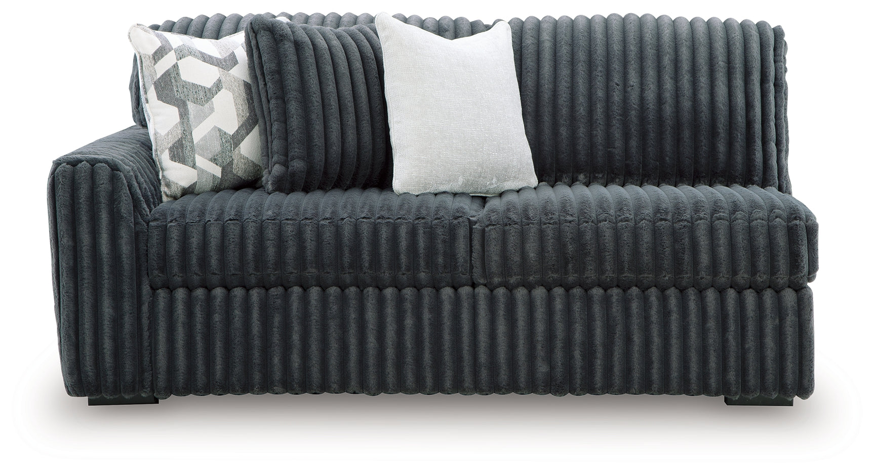 Midnight-Madness Gunmetal 3-Piece Sectional with Chaise (Online Special Price) - Ornate Home