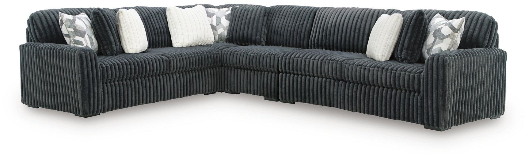 Midnight-Madness Gunmetal 4 Pc Sectional (Online Special Price)