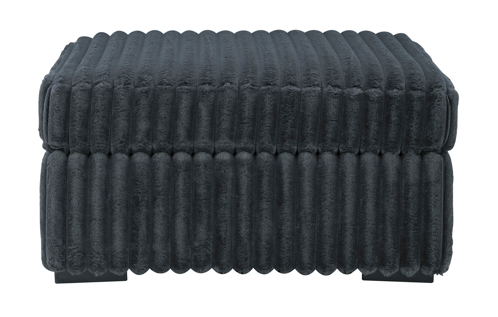 Midnight-Madness Gunmetal Oversized Accent Ottoman - Ornate Home