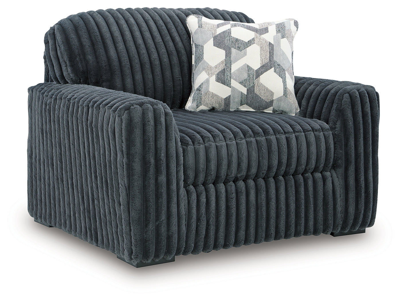 Midnight-Madness Gunmetal Sofa and Oversized Chair (Online Special Price) - Ornate Home
