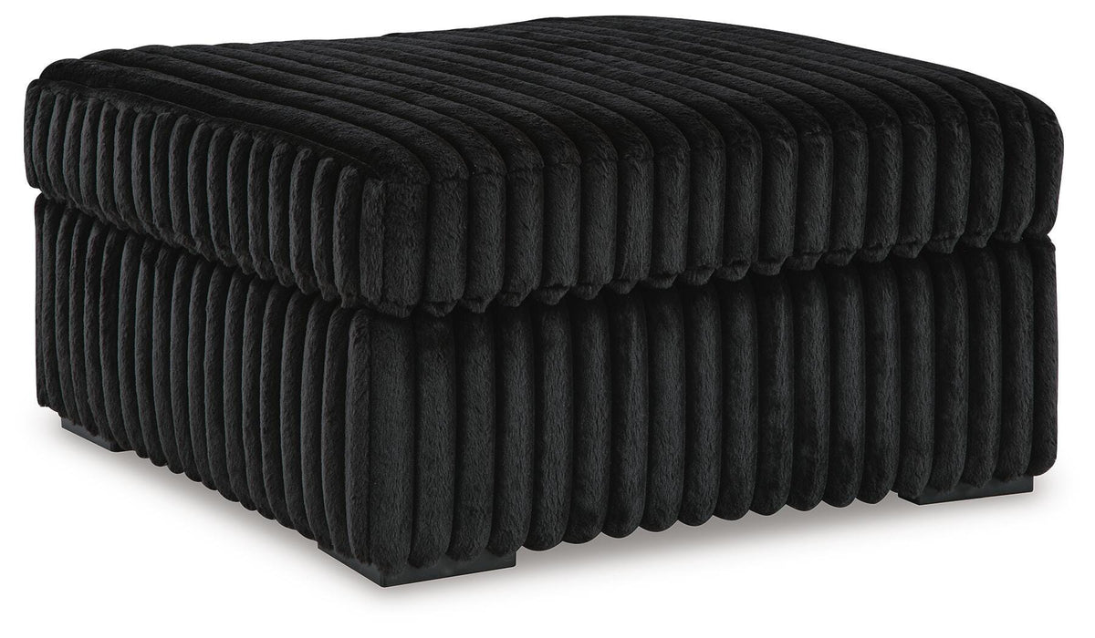 Midnight-Madness Onyx 2-Piece Sectional and Ottoman - Ornate Home