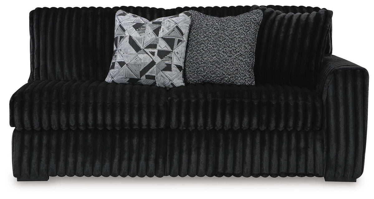 Midnight-Madness Onyx 2-Piece Sectional and Ottoman - Ornate Home