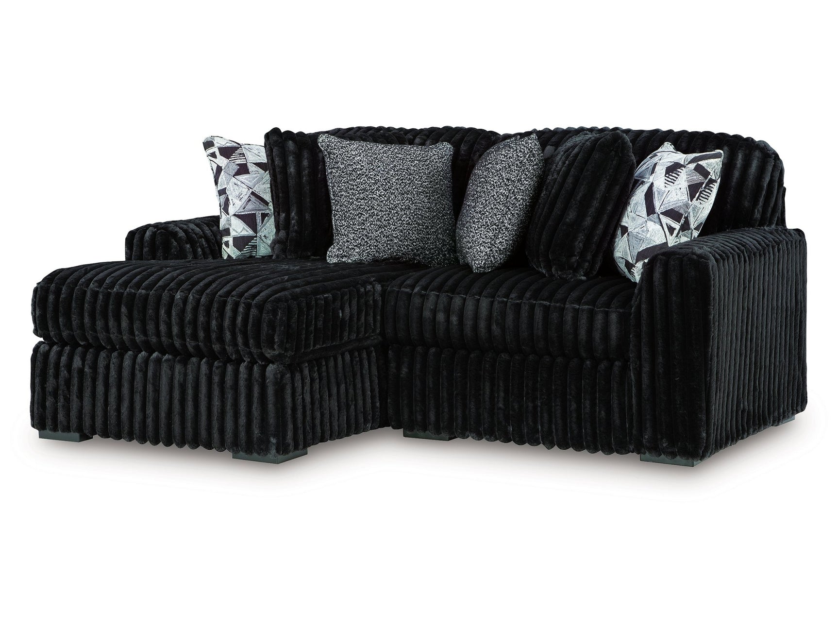 Midnight-Madness Onyx 2-Piece Sectional with Left Chaise - Ornate Home