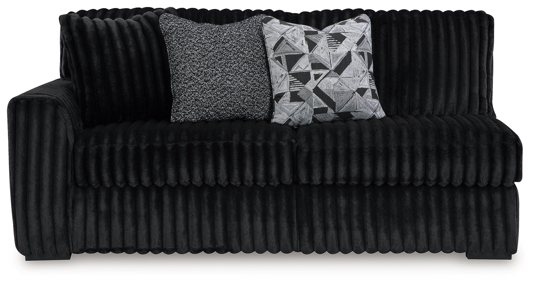 Midnight-Madness Onyx 3-Piece Sectional and Oversized Ottoman (Online Special Price)x - Ornate Home