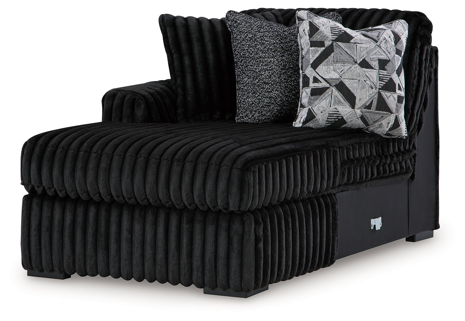 Midnight-Madness Onyx 3-Piece Sectional with Left Chaise - Ornate Home