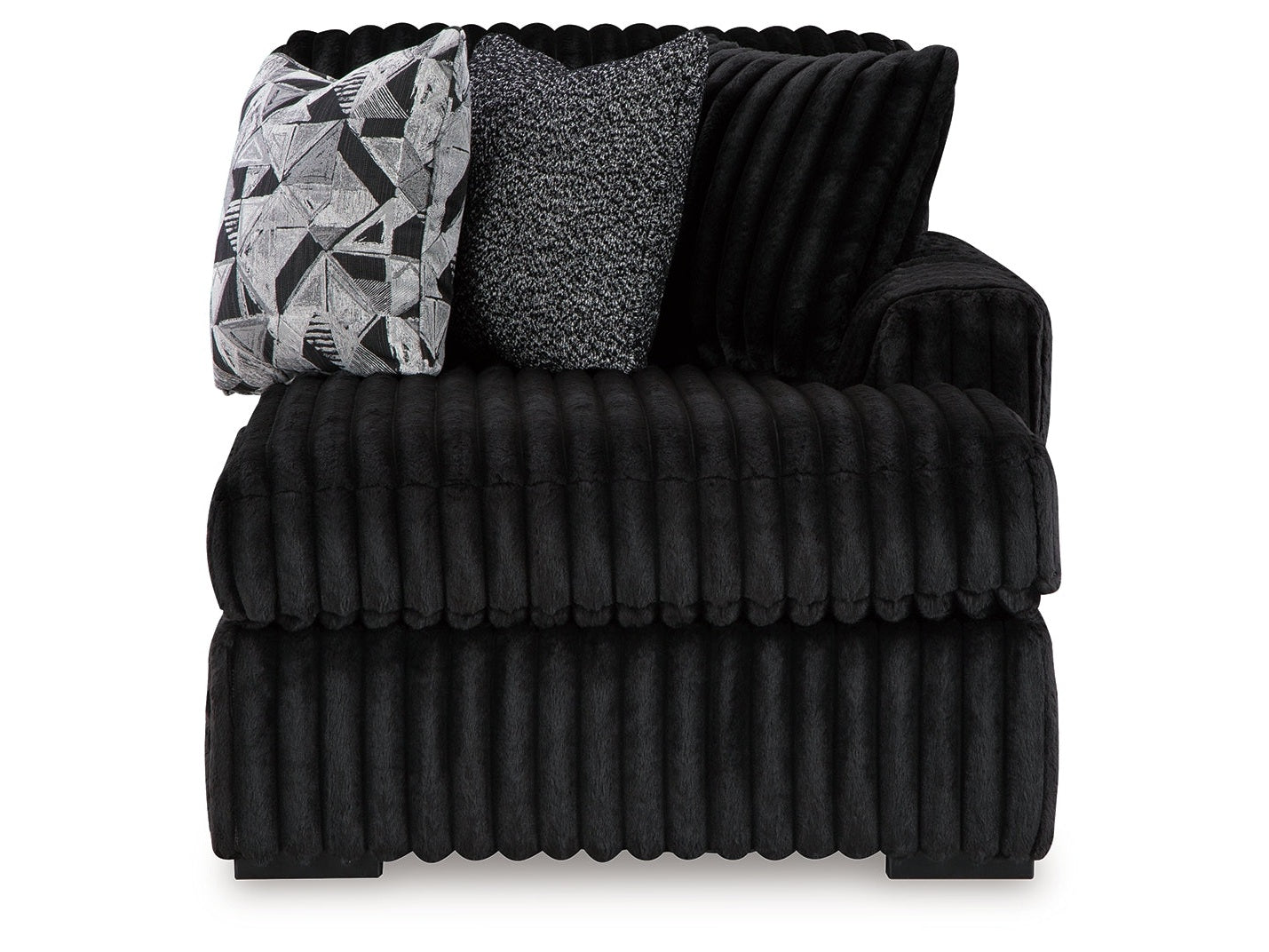 Midnight-Madness Onyx 3-Piece Sectional with Right Chaise (Online Special Price) - Ornate Home