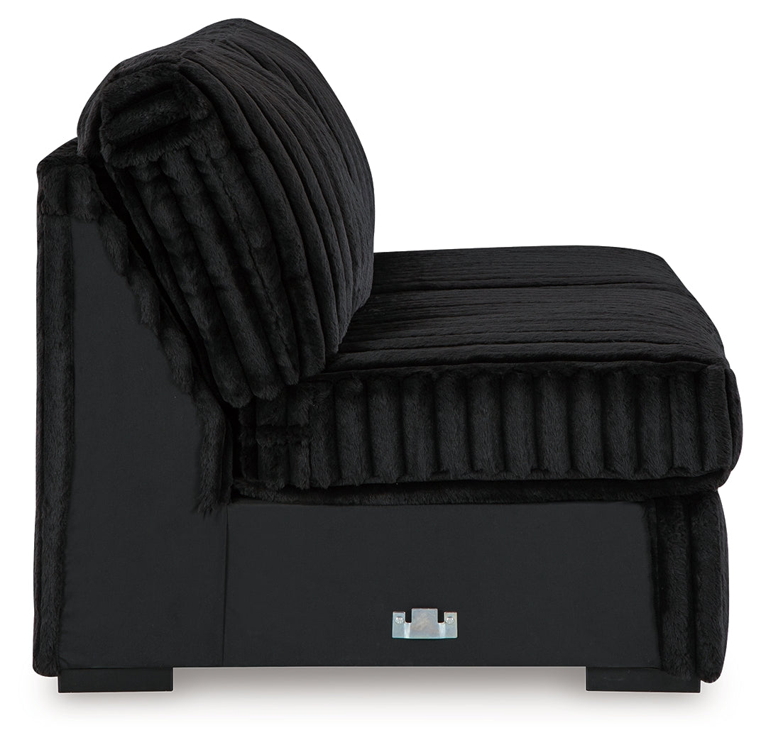 Midnight-Madness Onyx 3-Piece Sectional with Right Chaise - Ornate Home