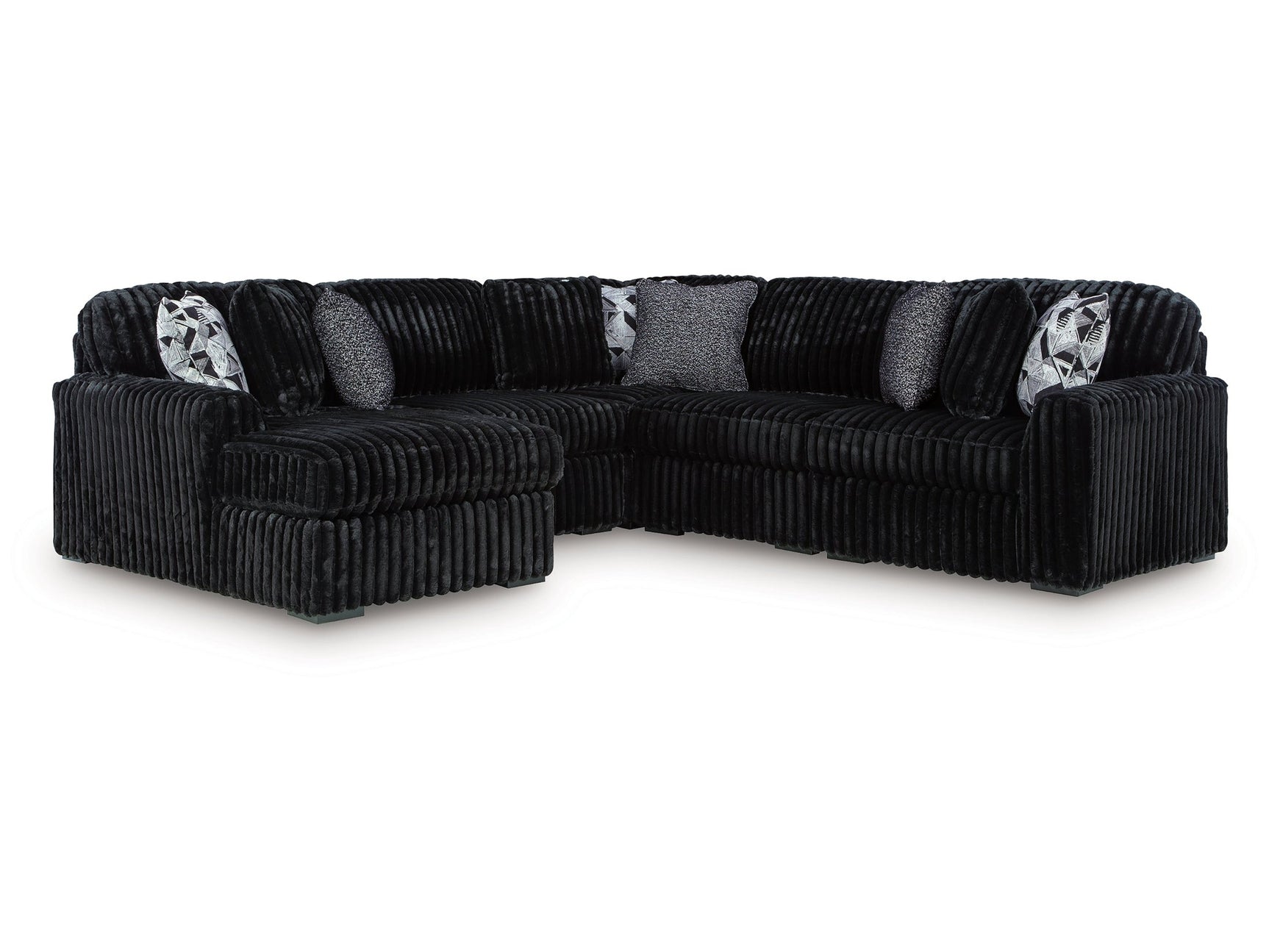 Midnight-Madness Onyx 6-Piece Sectional with Left Chaise (Online Special Price) - Ornate Home
