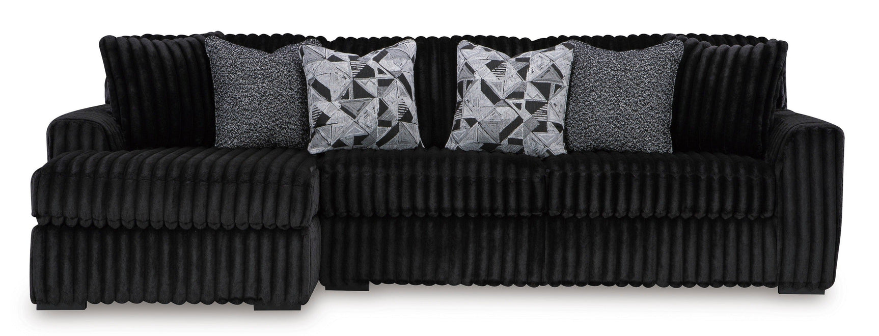 Midnight-Madness Onyx Corduroy 2-Piece LAF Chaise Sectional (Online Special Price) - Ornate Home