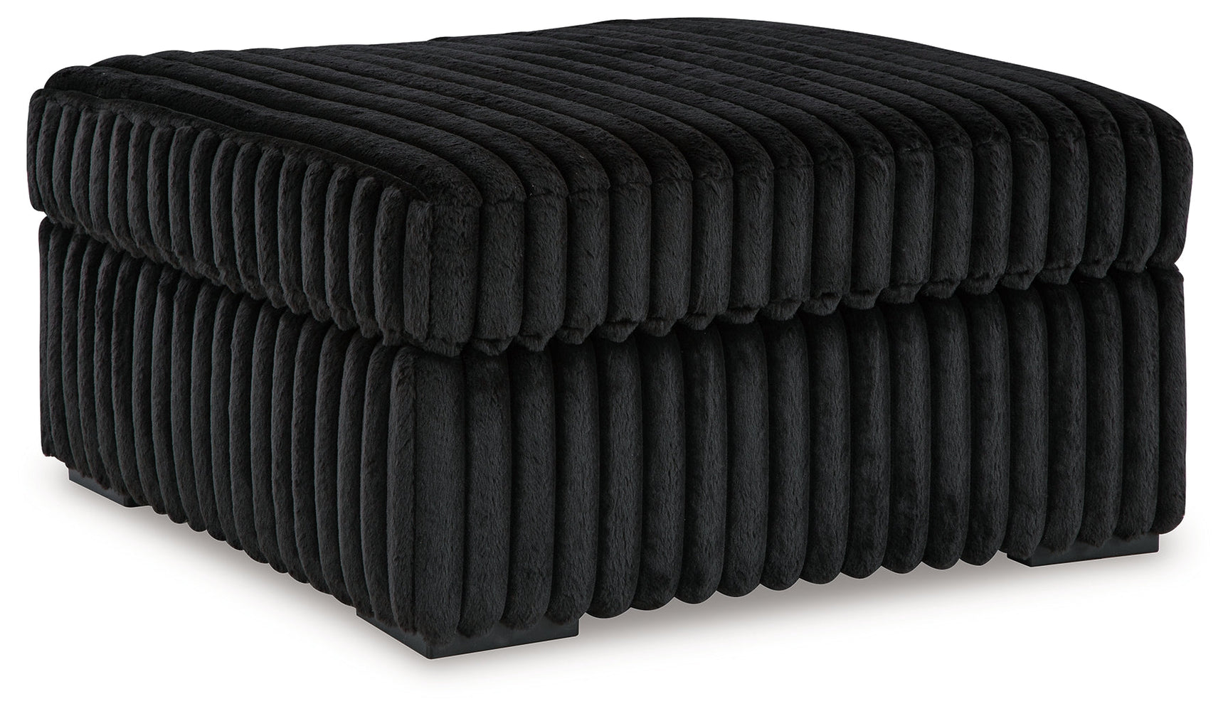 Midnight-Madness Onyx Corduroy Oversized Accent Ottoman - Ornate Home