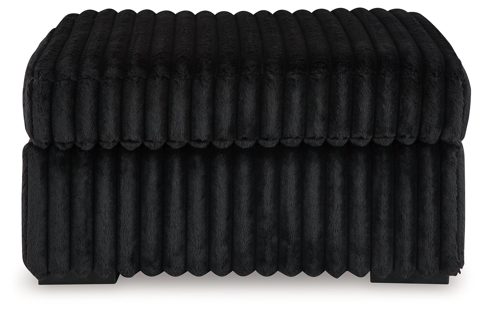 Midnight-Madness Onyx Corduroy Oversized Accent Ottoman - Ornate Home