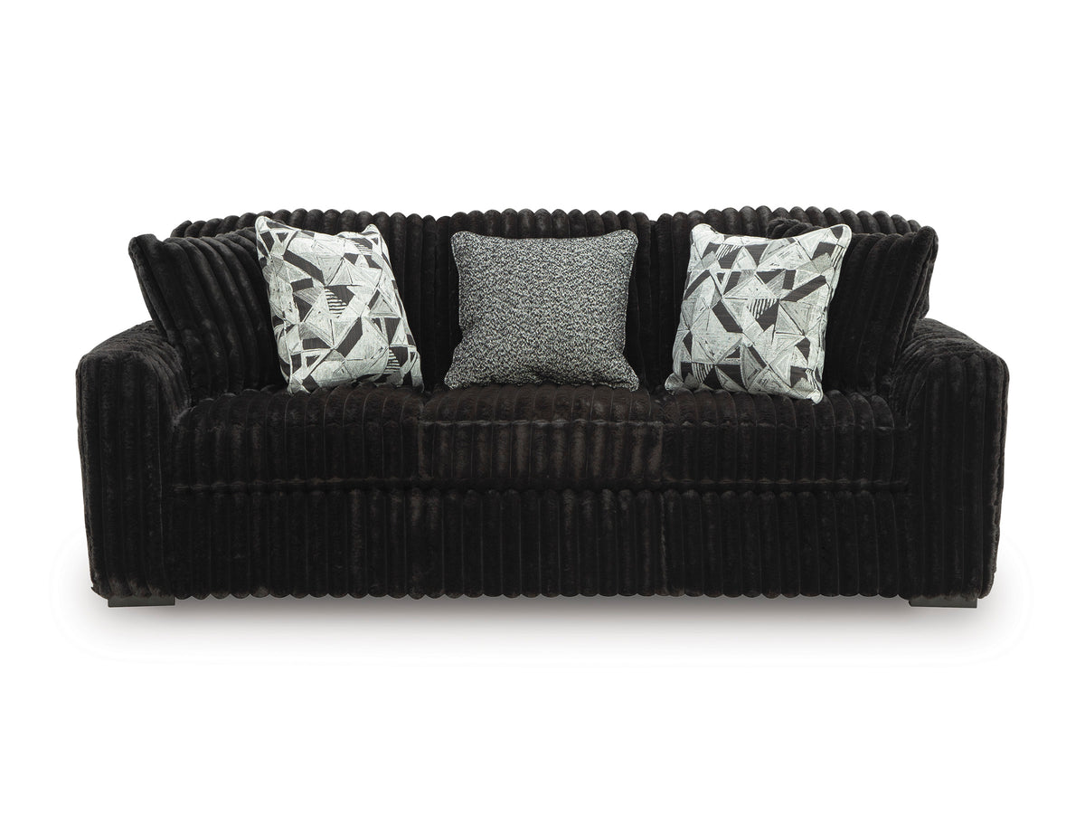 Midnight-Madness Onyx Corduroy Sofa - Ornate Home