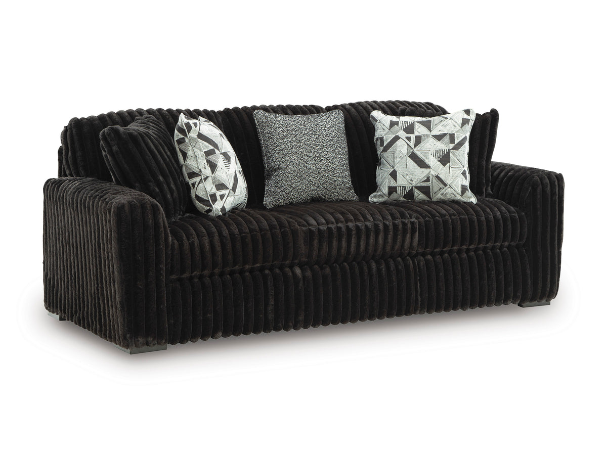 Midnight-Madness Onyx Corduroy Sofa - Ornate Home
