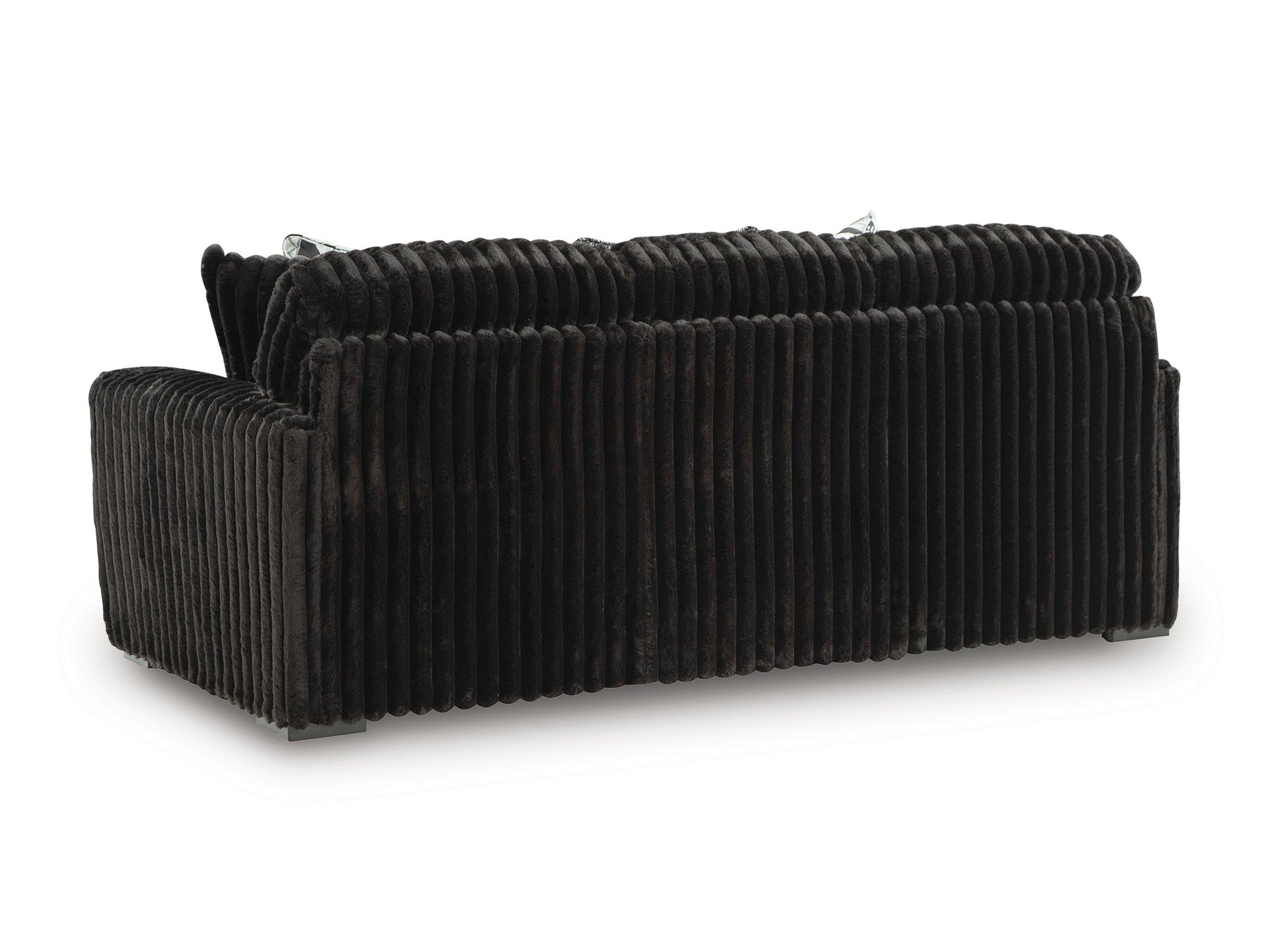 Midnight-Madness Onyx Corduroy Sofa and Loveseat Living Room Set (Online Special Price) - Ornate Home
