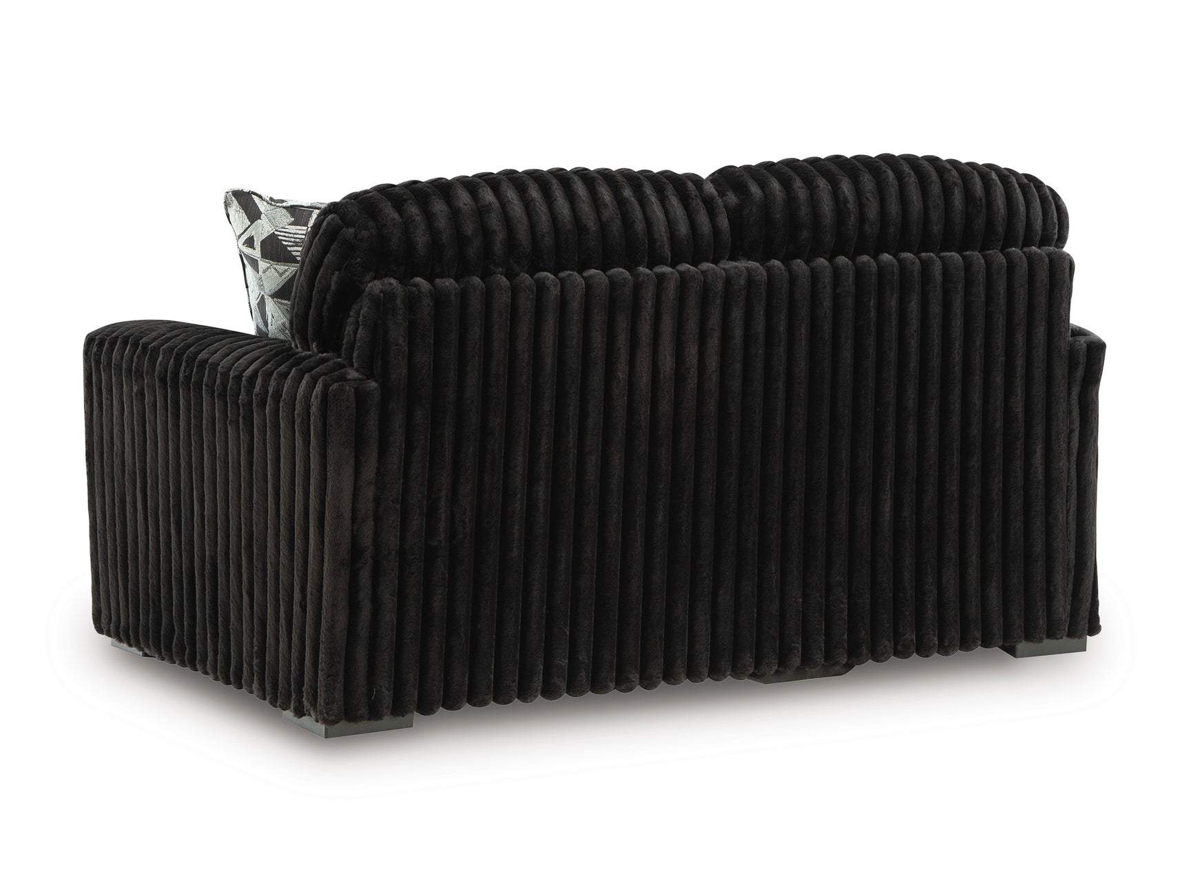 Midnight-Madness Onyx Corduroy Sofa and Loveseat Living Room Set - Ornate Home