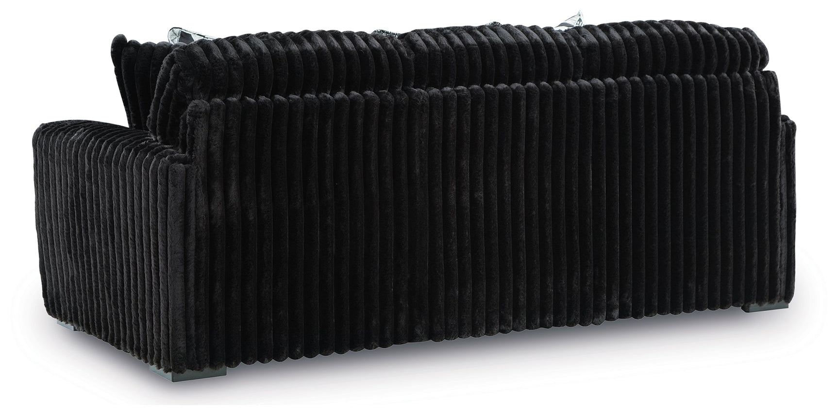 Midnight-Madness Onyx Sofa, Loveseat and Oversized Ottoman (Online Special Price) - Ornate Home
