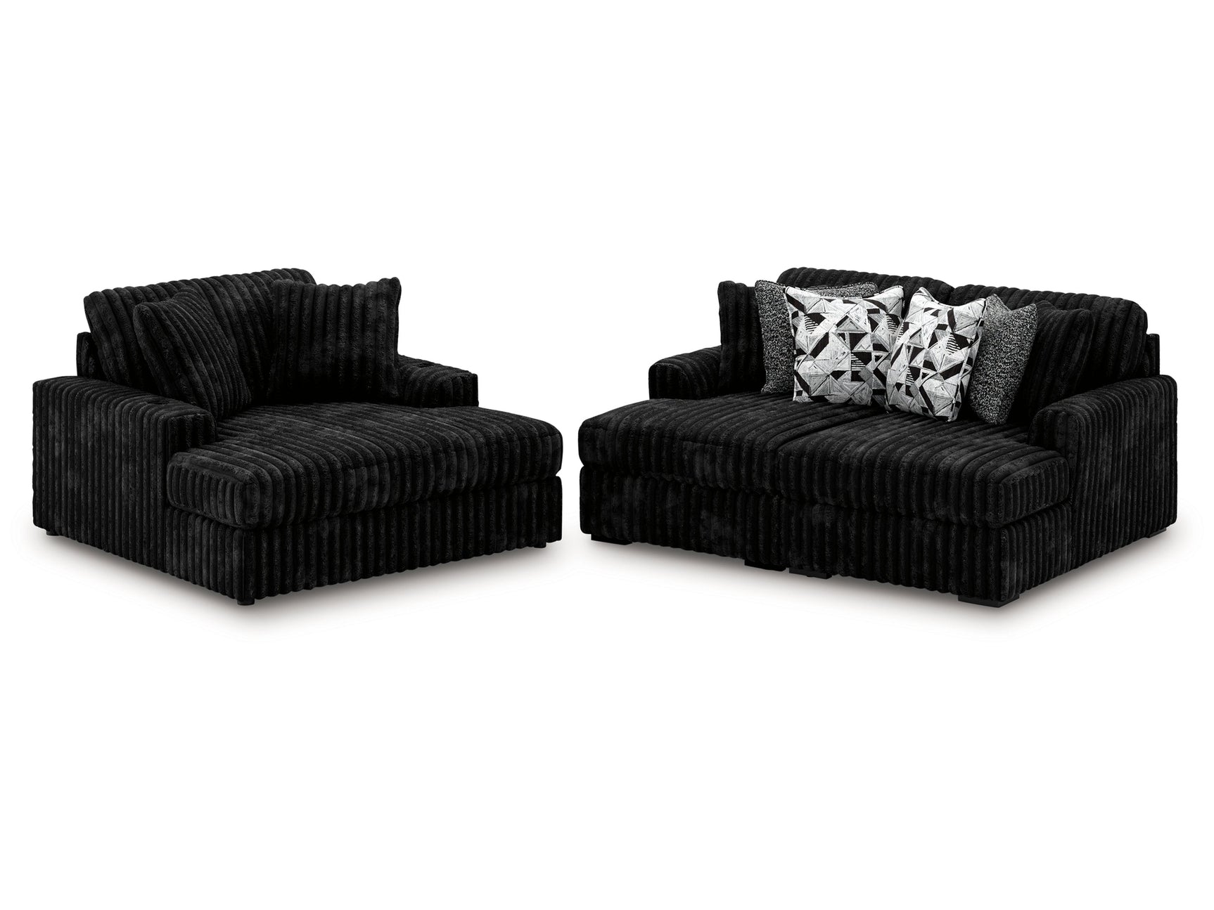 Midnight-Madness Onyx Super Chaise and Oversized Chaise - Ornate Home