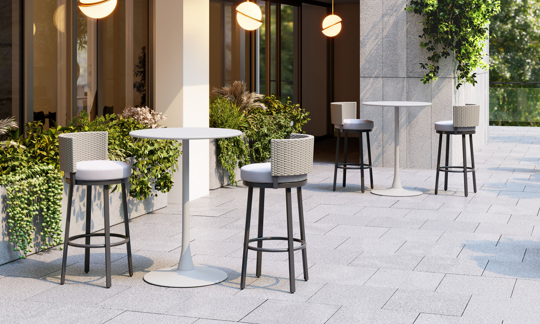 Midnight White Wave Barstool - Ornate Home