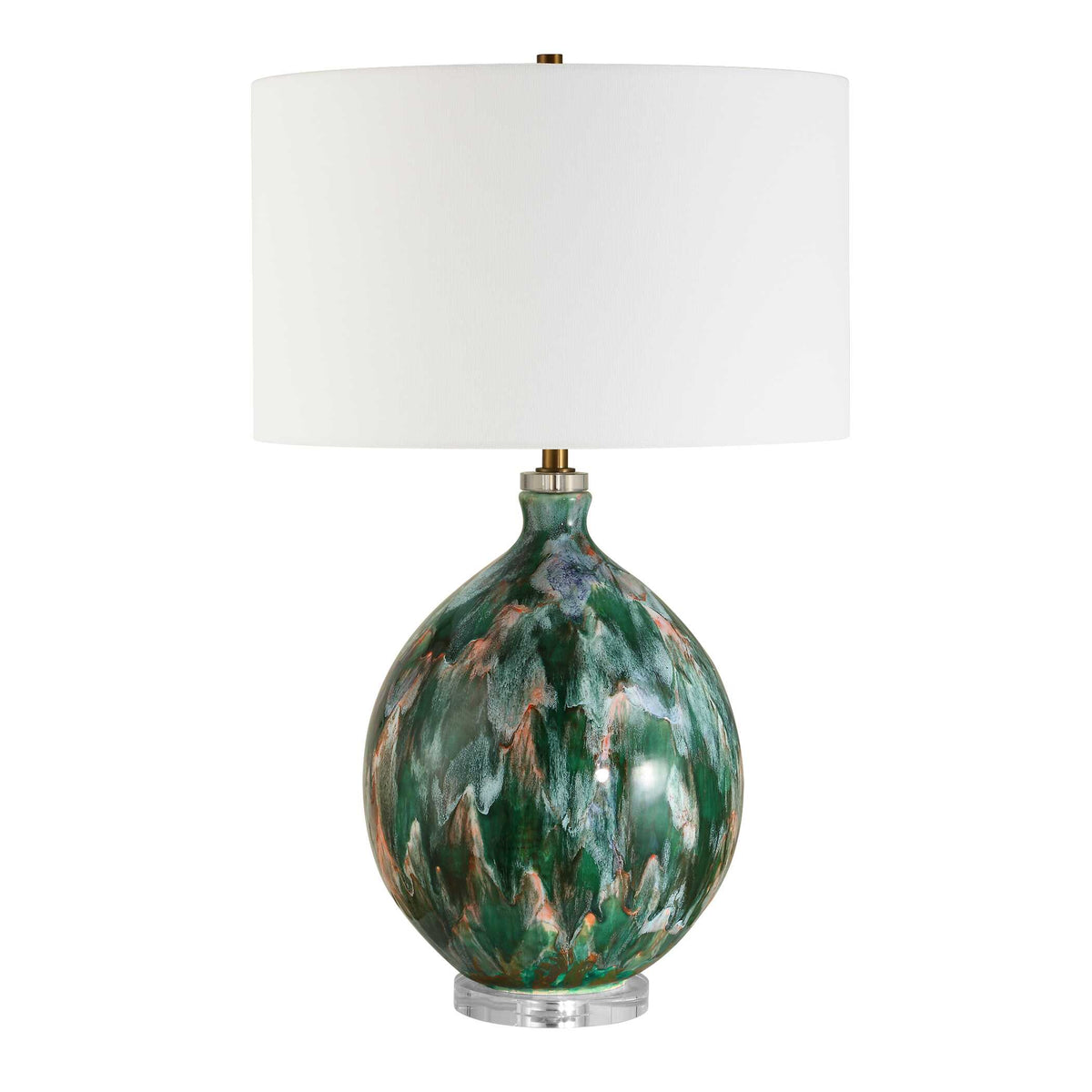 Mihaela Drip Glaze Blue/Green Table Lamp - Ornate Home